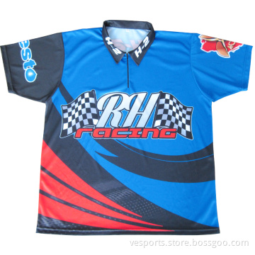 Zipper Collar Pit Crew Shirts Custom Made Racing Wear